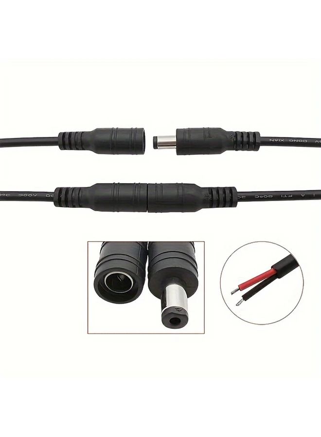 5 أزواج من كابل تمديد قابس طاقة DC ذكر وأنثى بطول 15 سم (5.91 بوصة) لأشرطة الإضاءة LED ومراقبة الكاميرات - Image 4