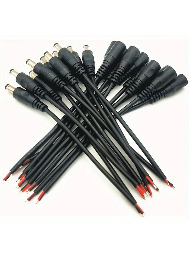 5 أزواج من كابل تمديد قابس طاقة DC ذكر وأنثى بطول 15 سم (5.91 بوصة) لأشرطة الإضاءة LED ومراقبة الكاميرات - Image 3