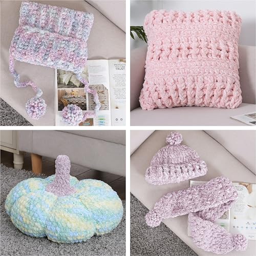 Crafted by Catherine Chunky Heather Multi Yarn - 2 Pack (49 Yards Each Skein), Cool Multi, Gauge 6 Super Bulky - Image 5