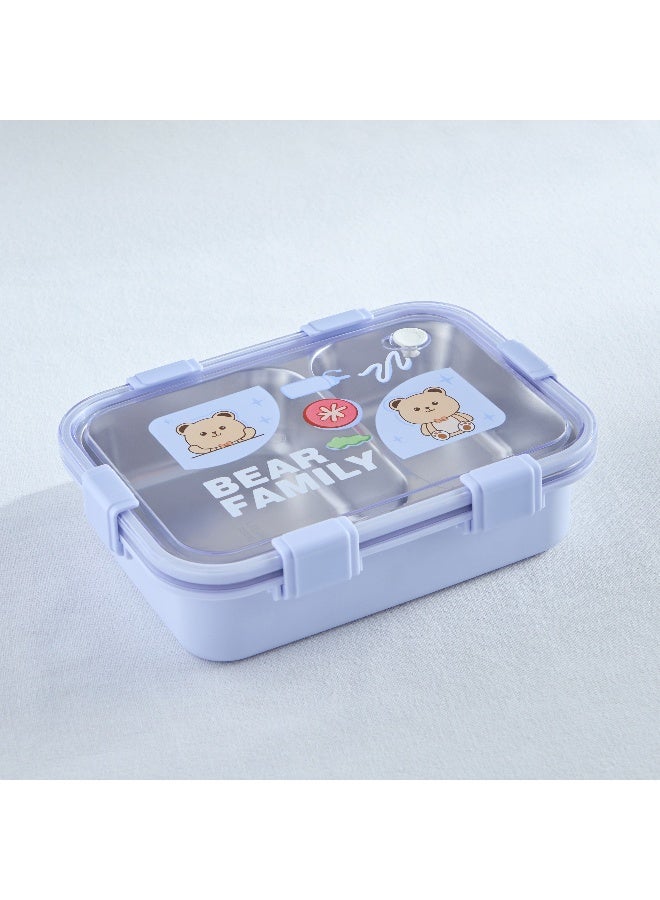 Home Box Neo Bear 3-Piece Family 2-Grid Stainless Steel Lunch Box Set 800 ml - Image 2