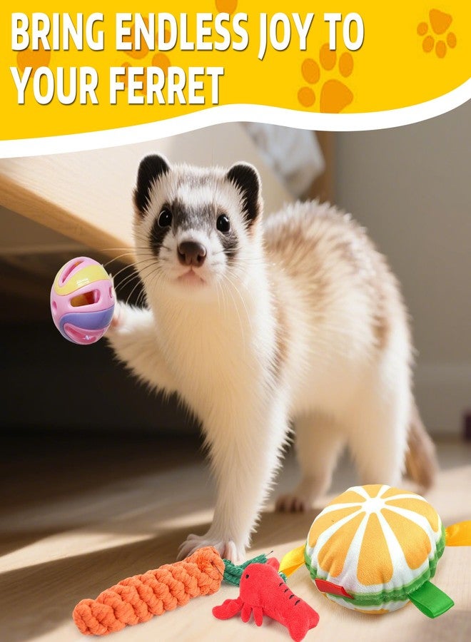 howaukf 15 Pack Ferret Chew Toys & Accessories Bell Balls, Squeaky Teething Toys & Plush Sound Toys for Interactive Play for Ferrets, Cats, Dogs & Small Animals - Image 4