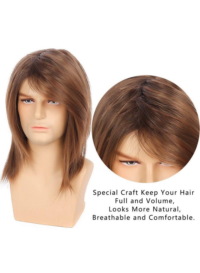 Baruisi Aruisi Mens Wig Brown Long Straight Synthetic Cosplay Halloween Hair Wigs For Fancy Dress - Image 3
