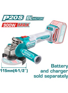 TOTAL High-Power Super Total Cordless Angle Grinder – 125mm, Brushless Motor, 9,000 RPM, M14 Spindle, Adjustable Speed – Battery & Charger Sold Separately  - Image 1