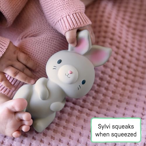 ingenuity Sylvi Natural Rubber Baby Teether Toy Rabbit Teething Toy for Sore Gums 06 Months Soft Sensory Chew Toy Easy to Grasp for Infants 0 Months Gender Neutral - Image 3