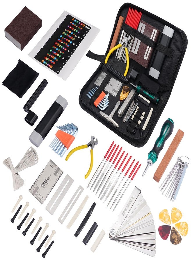LEKATO 72Pcs Guitar Tool Kit, Guitar Repair Kit, Guitar Setup Kit, Professional Guitar Repairing Maintenance Tool Kit for Luthier Beginner, Guitar Accessories for Acoustic Guitar Ukulele Bass Banjo - Image 1