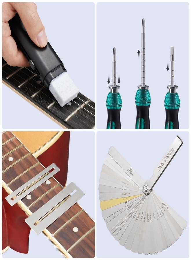 LEKATO 72Pcs Guitar Tool Kit, Guitar Repair Kit, Guitar Setup Kit, Professional Guitar Repairing Maintenance Tool Kit for Luthier Beginner, Guitar Accessories for Acoustic Guitar Ukulele Bass Banjo - Image 5