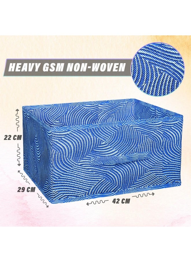 Kuber Industries - Kuber Industries Laheriya Print Non Woven Fabric Modular Closet Organizer Box with Handle for Cube Storage Units in Closet,Set Of 3(Blue)-KUBMART15989 - Image 1
