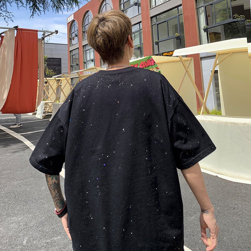 2024 Casual Men'S Star Sequins Short Sleeve T-Shirt Mtx185 - Image 3