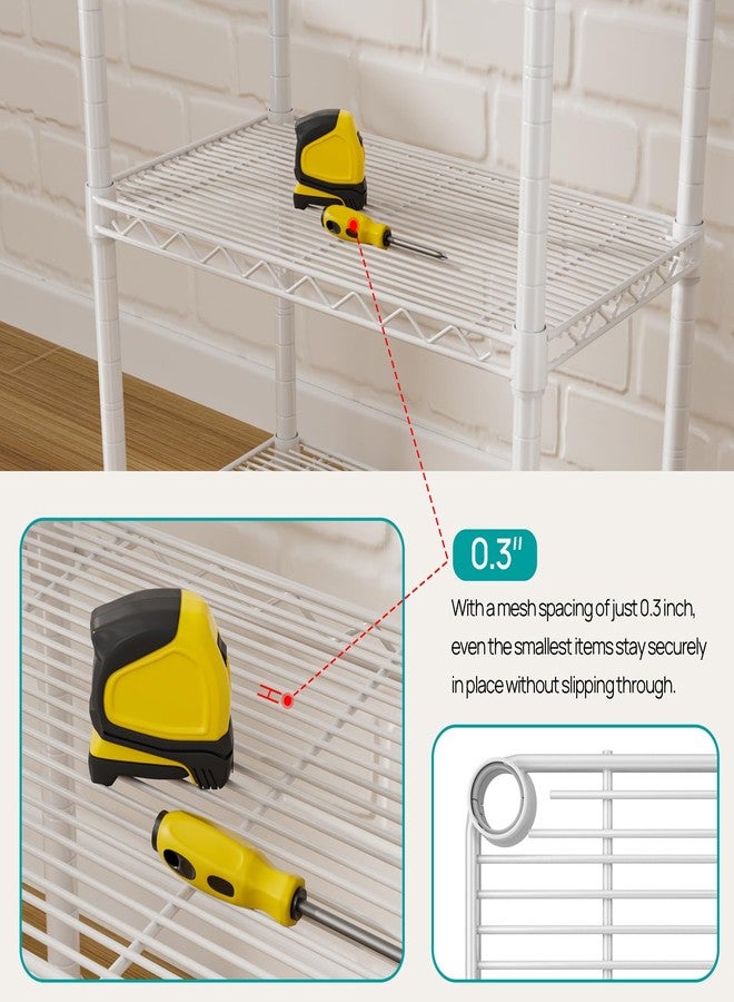 SINGAYE 5 Small Wire Shelves Kitchen Pantry Close Home Organizers and Storage Bathroom Shelf Laundry Room Organization Adjustable Book Metal Garage Shelving Unit - Image 4