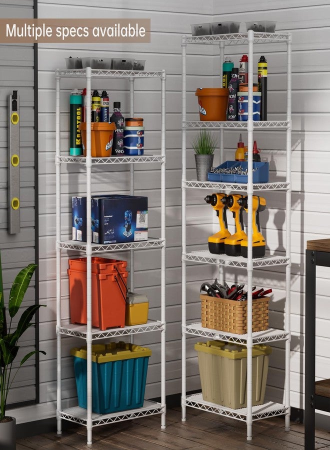 SINGAYE 5 Small Wire Shelves Kitchen Pantry Close Home Organizers and Storage Bathroom Shelf Laundry Room Organization Adjustable Book Metal Garage Shelving Unit - Image 2