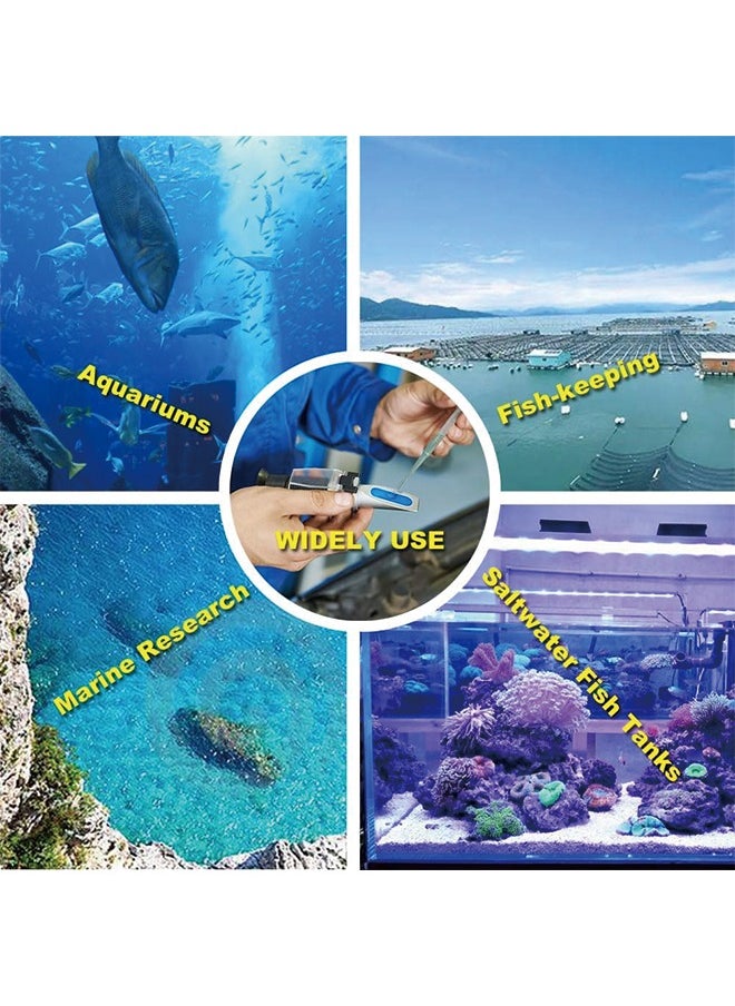 Salinity Refractometer for Seawater and Marine Fishkeeping Aquarium 0-100 Ppt with Automatic Temperature Compensation