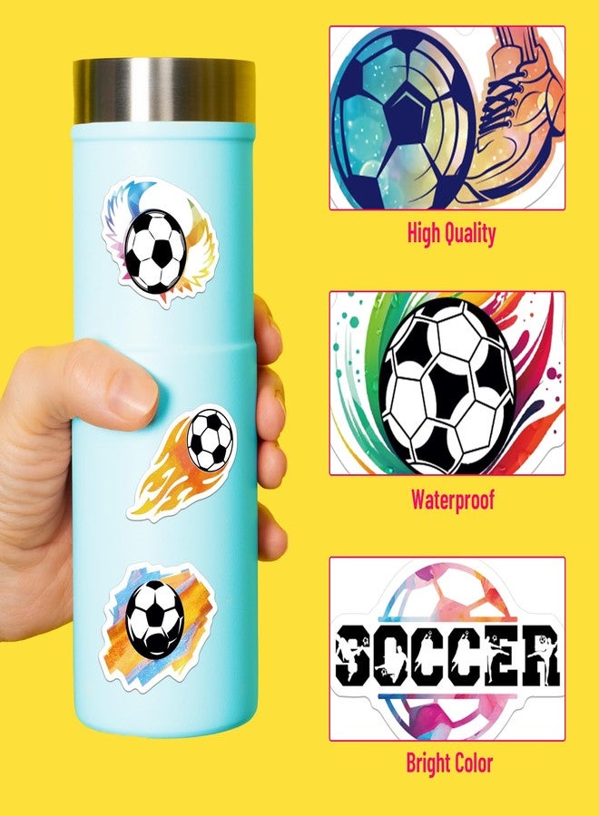 WorldBazaar 100PCS Soccer Stickers Waterproof Holographic Motivational Stickers Sports Soccer Team Gifts for Kids Teens Adults - Image 4