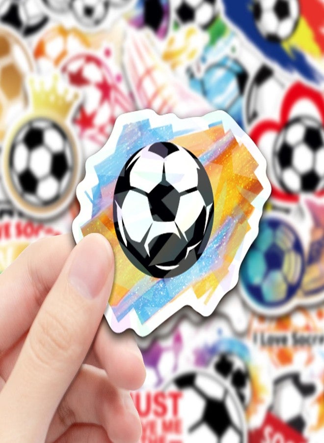 WorldBazaar 100PCS Soccer Stickers Waterproof Holographic Motivational Stickers Sports Soccer Team Gifts for Kids Teens Adults - Image 3