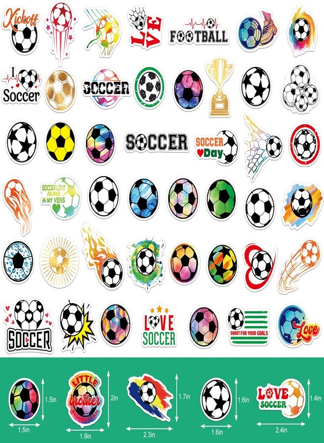 WorldBazaar 100PCS Soccer Stickers Waterproof Holographic Motivational Stickers Sports Soccer Team Gifts for Kids Teens Adults - Image 2