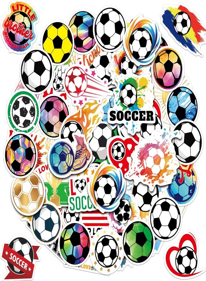 WorldBazaar 100PCS Soccer Stickers Waterproof Holographic Motivational Stickers Sports Soccer Team Gifts for Kids Teens Adults - Image 1