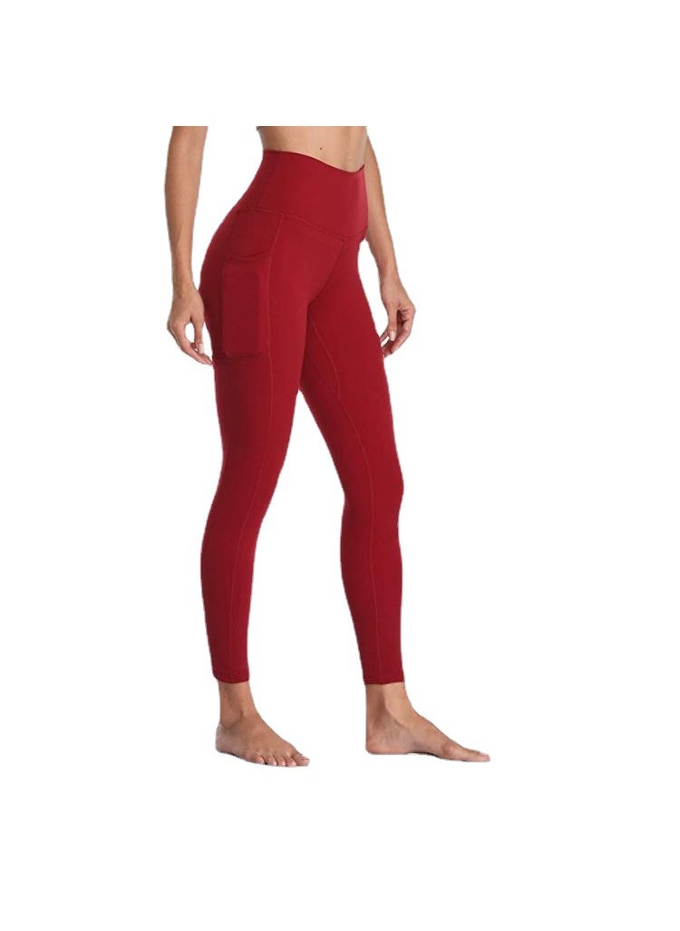 Generic High Waist Tummy Control Peach Print Leggings Black  - Image 5