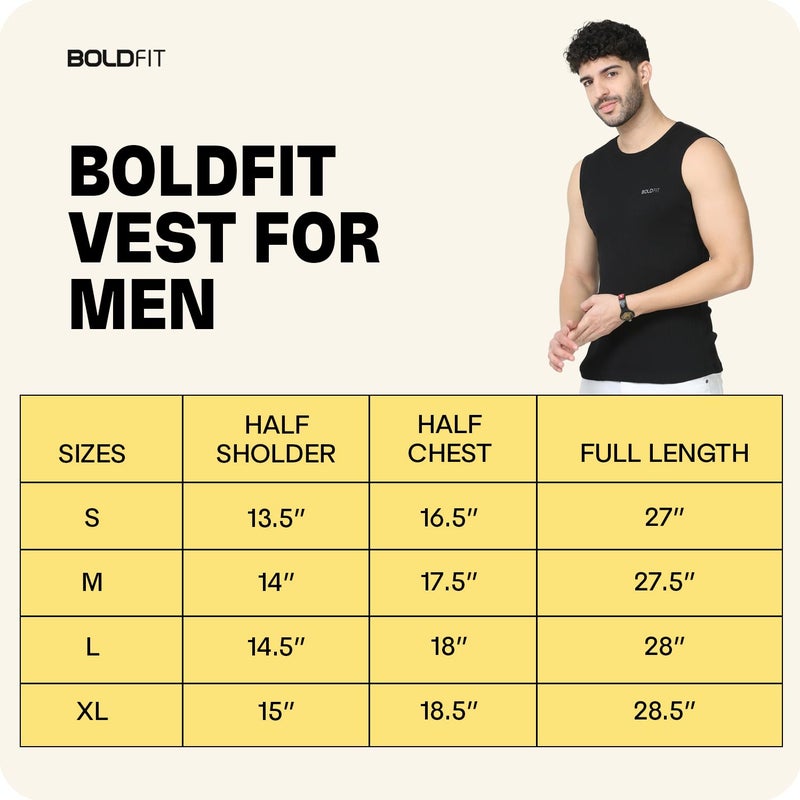 BOLDFIT Vest for Men Sleeveless Tshirt for Men Breathable Sando for Men Gym Vest for Men Lightweight Men Vest Sleeveless T Shirts for Men Comfortable Gym Wear for Men Vests for Men Sando for Men Gym - Image 4