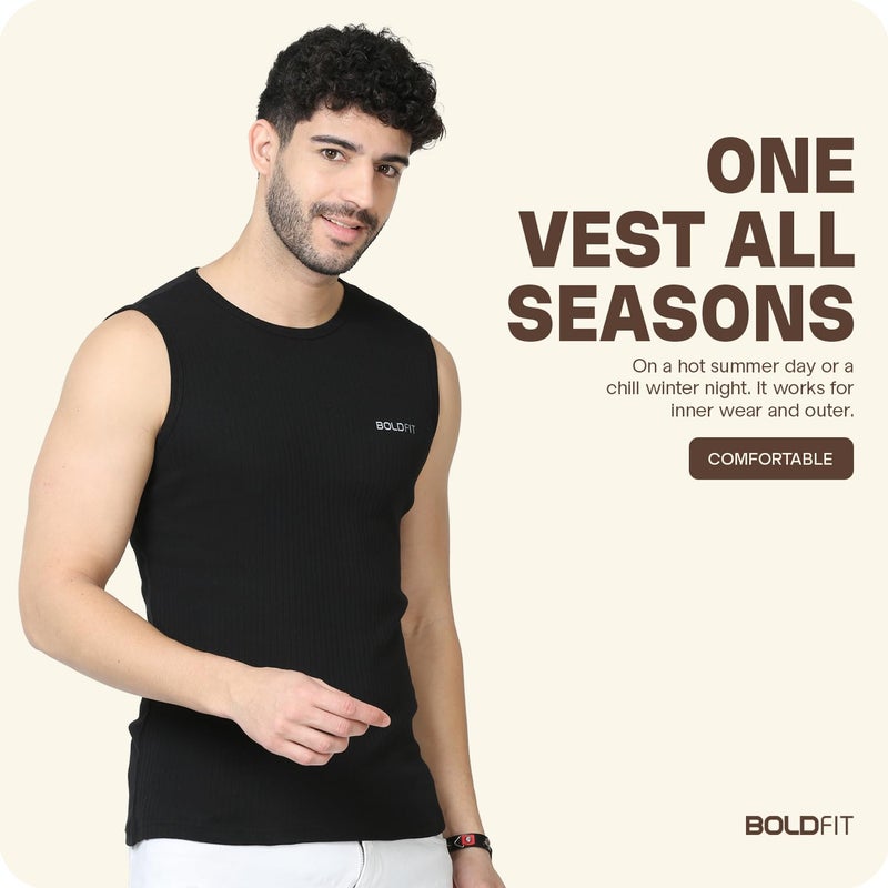 BOLDFIT Vest for Men Sleeveless Tshirt for Men Breathable Sando for Men Gym Vest for Men Lightweight Men Vest Sleeveless T Shirts for Men Comfortable Gym Wear for Men Vests for Men Sando for Men Gym - Image 2