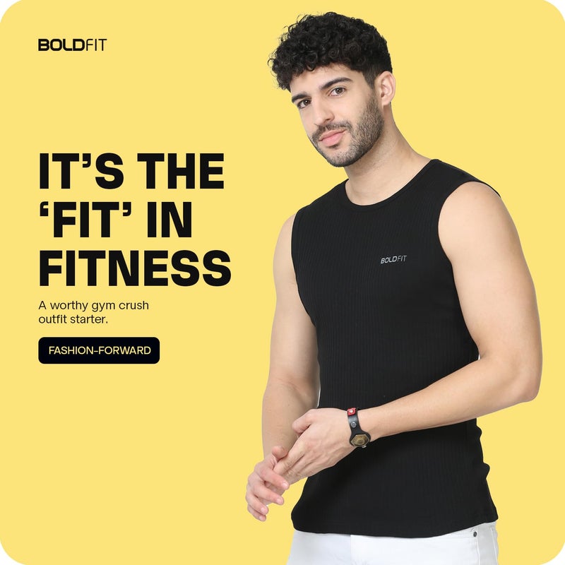 BOLDFIT Vest for Men Sleeveless Tshirt for Men Breathable Sando for Men Gym Vest for Men Lightweight Men Vest Sleeveless T Shirts for Men Comfortable Gym Wear for Men Vests for Men Sando for Men Gym - Image 3