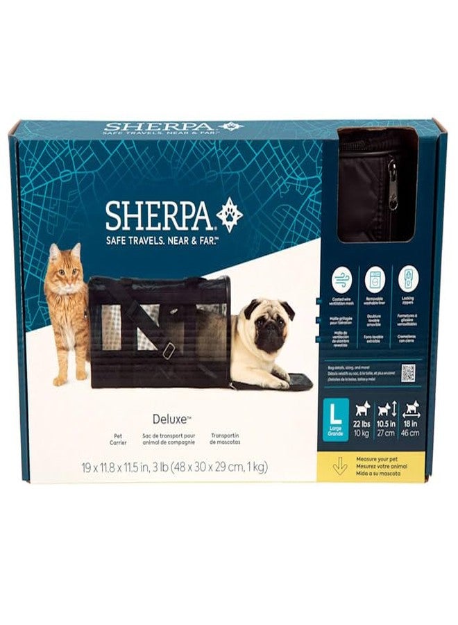 Sherpa Deluxe Airline Approved Soft Sided Dog & Cat Carrier, Black, Large - Image 3