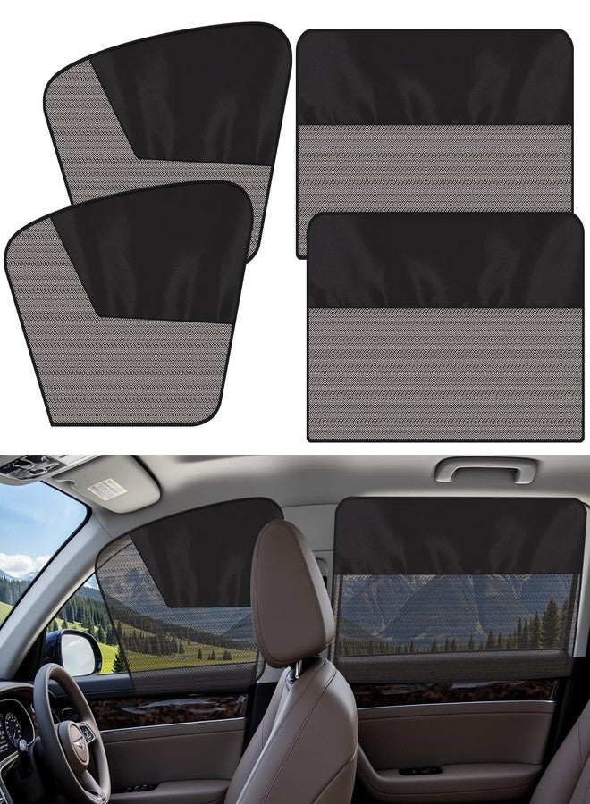 Jeyoon Car Side Window Sun Shades, 4 Pcs Magnetic Car Window Covers for Baby, Half Blackout & Half See-Through Privacy Curtains, Light Blocking&UV Protection Window Screen for Camp, Travel, Nap - Image 1