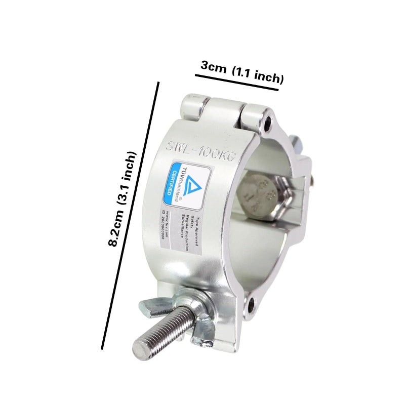Heavy Duty Aluminum Alloy Stage Light O Clamp Hook 220lb Load Capacity Silver 8 Pcs - Image 3
