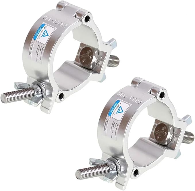 Heavy Duty Aluminum Alloy Stage Light O Clamp Hook 220lb Load Capacity Silver 8 Pcs - Image 1