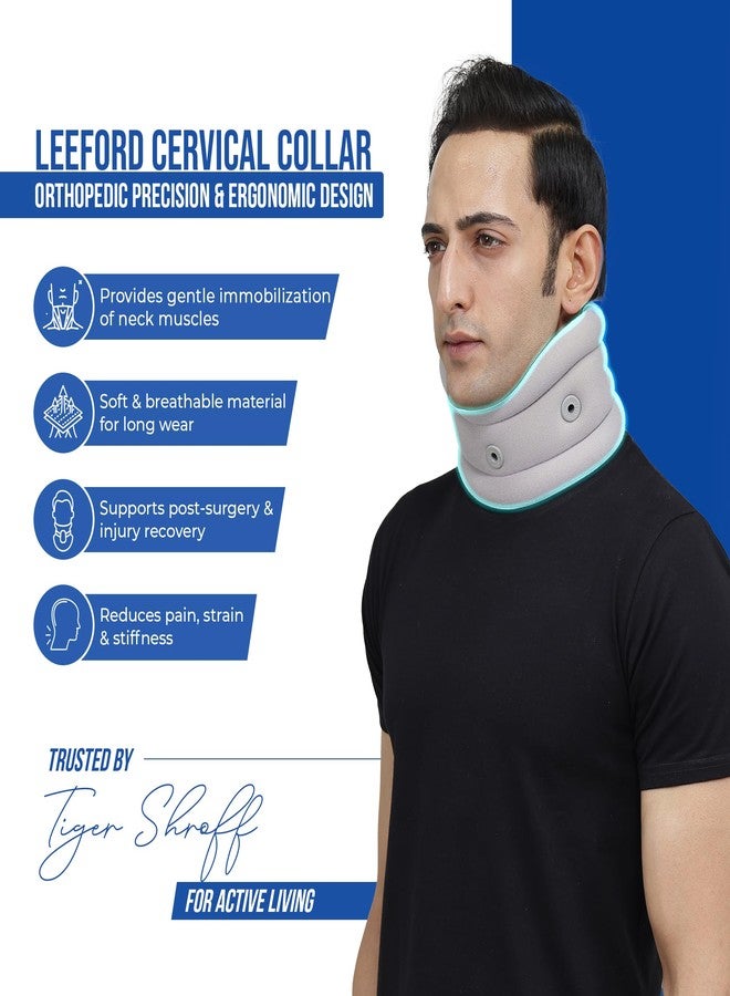 Leeford Ortho Soft Cervical Collar for Neck Pain & Spondylitis | Neck Support for Cervical Pain | Breathable Neck Band for Men and Women, Adjustable, and Skin-Friendly Size - Medium - Image 4