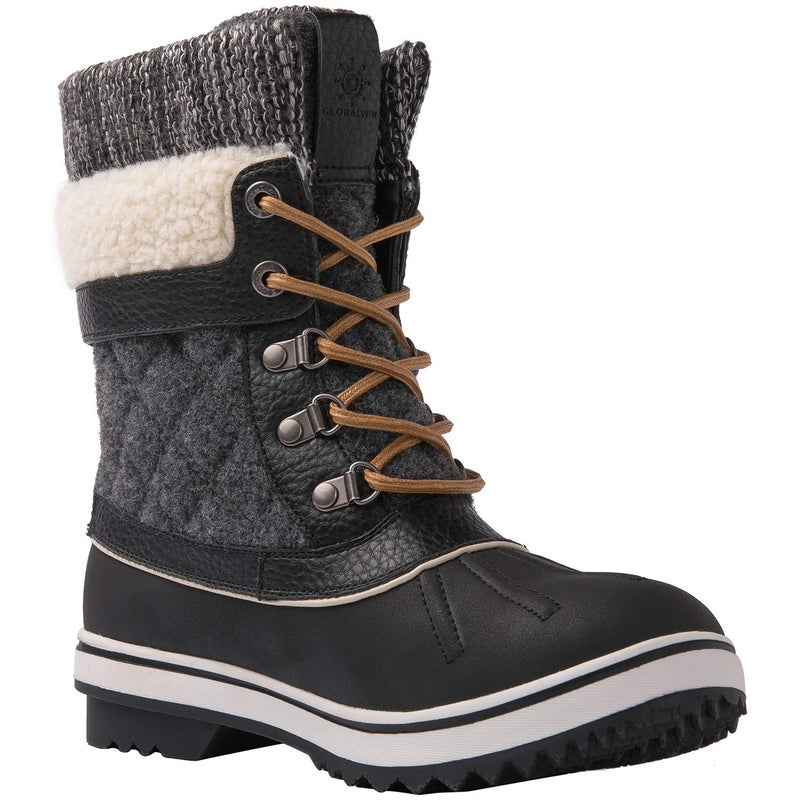 GLOBALWIN Snow Boots For Women Black/Grey Women's Winter Boots 5.5M - Image 4