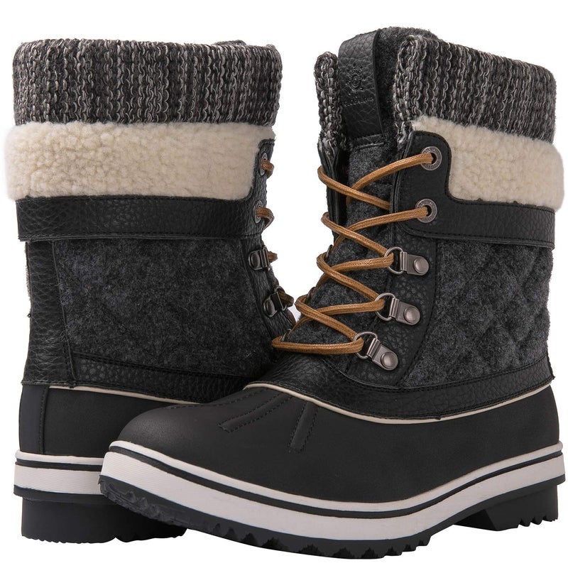 GLOBALWIN Snow Boots For Women Black/Grey Women's Winter Boots 5.5M - Image 3