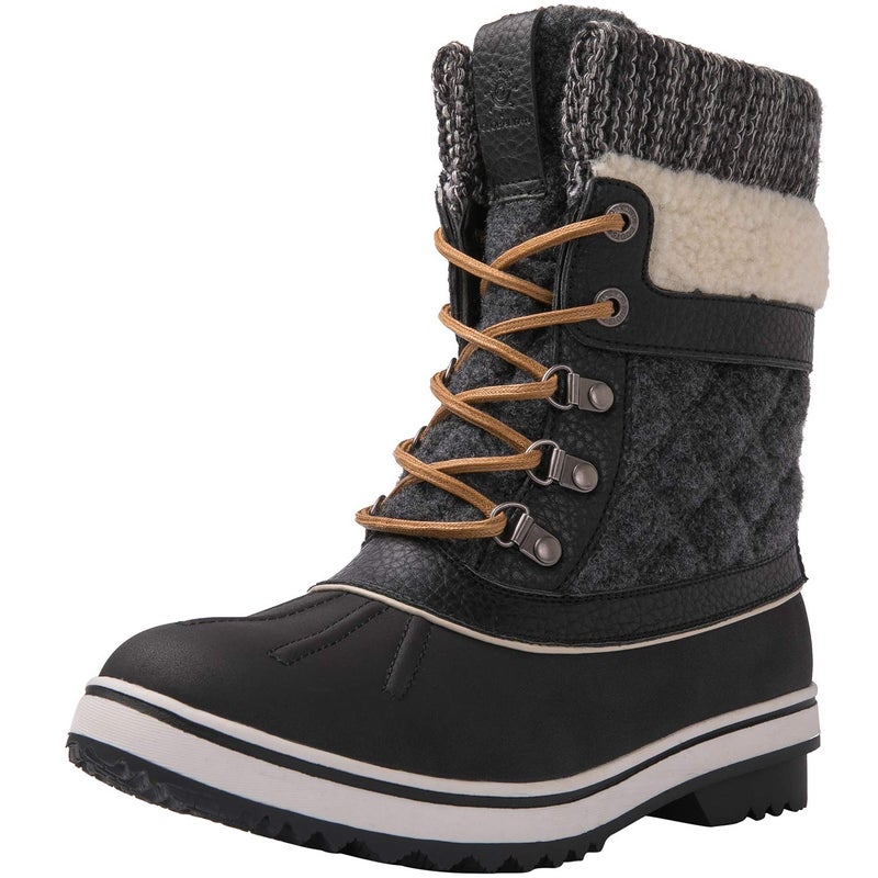 GLOBALWIN Snow Boots For Women Black/Grey Women's Winter Boots 5.5M - Image 1