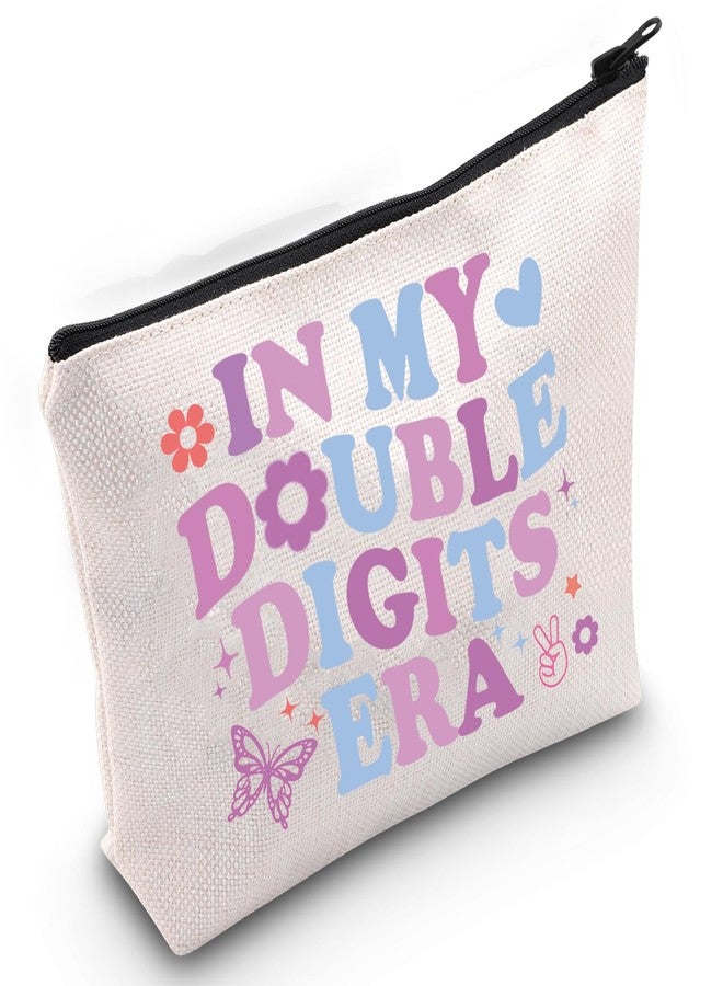 Gzrlyf In My Digits Era Double Makeup Bag 10th Birthday Gift 10 Years Old Birthday Ten Birthday Gift Cosmetic Bag - Image 1