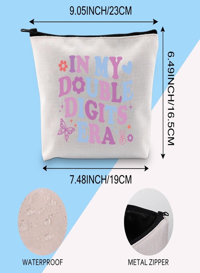 Gzrlyf In My Digits Era Double Makeup Bag 10th Birthday Gift 10 Years Old Birthday Ten Birthday Gift Cosmetic Bag - Image 2