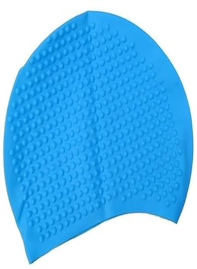 SOLDRIGHT SHOP Unisex Bubble Swimming Cap | Soft, Waterproof Silicone Swim Cap for Men & Women | Comfortable & Secure Fit, Anti-Slip, Durable | Ideal for Long Hair, Pool & Swim Training (1 Pcs.,Blue) - Image 3