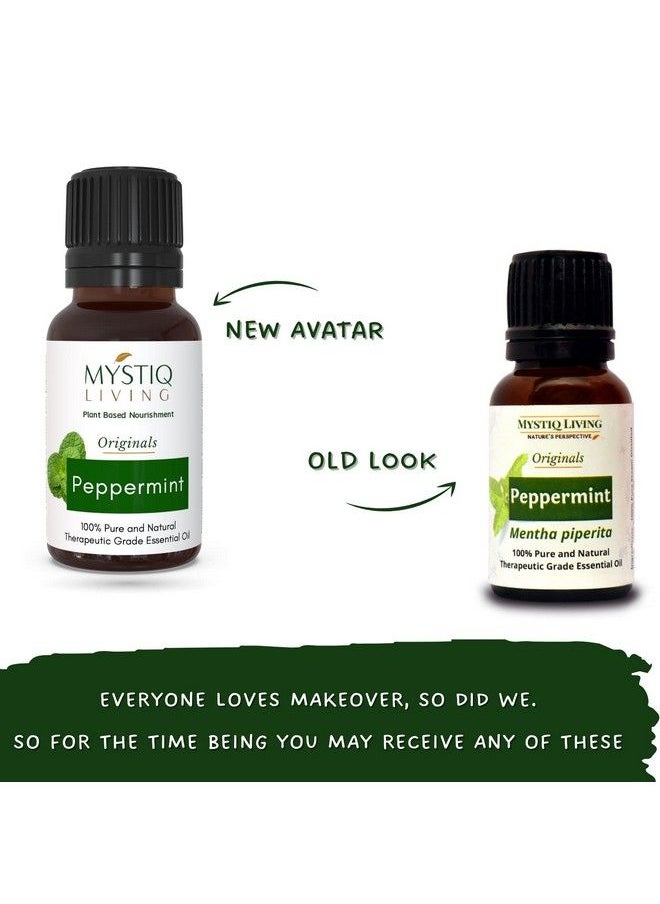 MYSTIQ LIVING - Originals Peppermint Essential Oil 100% Pure Natural Undiluted & Therapeutic Grade For Hair Growth Skin Face Cold Congestion 15Ml - Image 1