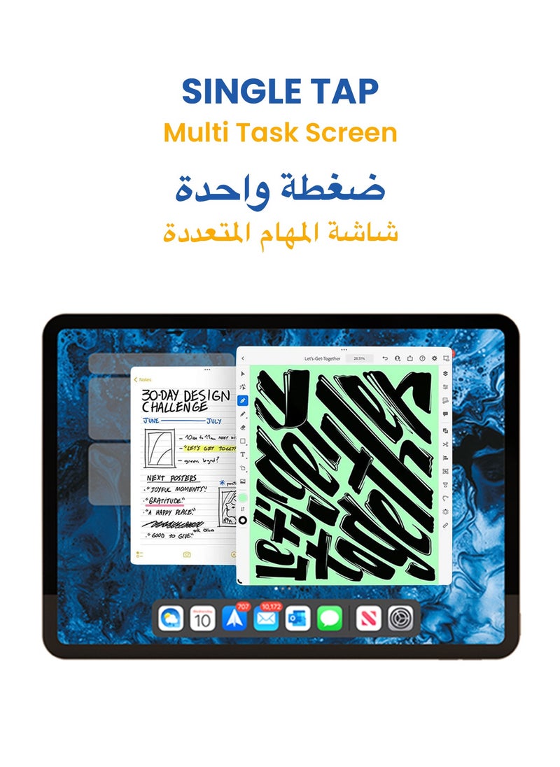 تاينيموس - قلم ستايلس بنسل برو 2 مع إيماءات  مؤشر بطارية على الشاشة شحن سريع رفض راحة اليد لجهاز Apple iPad 2018 - أسود - Image 1
