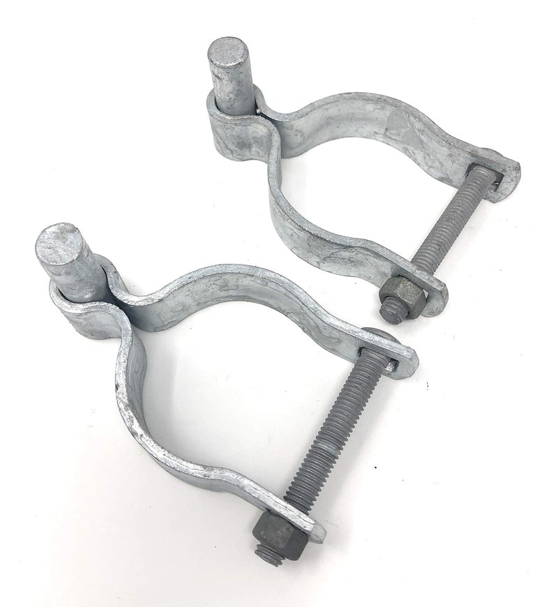 FENCESMART4U Pressed Steel Chain Link Fence Post Hinge w/Bolt - (2 Sets Pack) (2-3/8") - Image 1