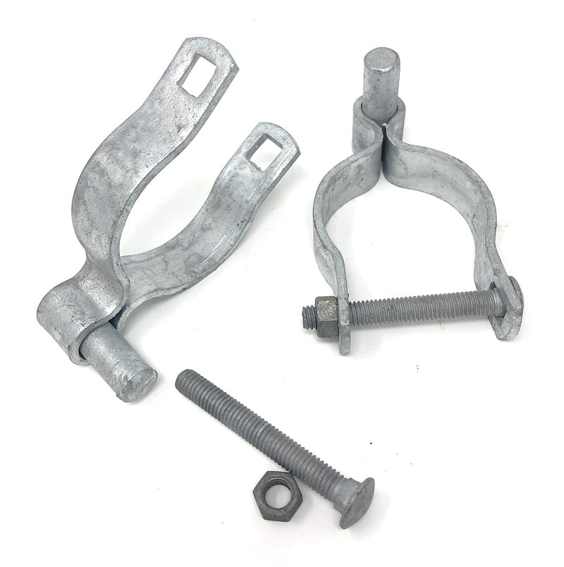 FENCESMART4U Pressed Steel Chain Link Fence Post Hinge w/Bolt - (2 Sets Pack) (2-3/8") - Image 2