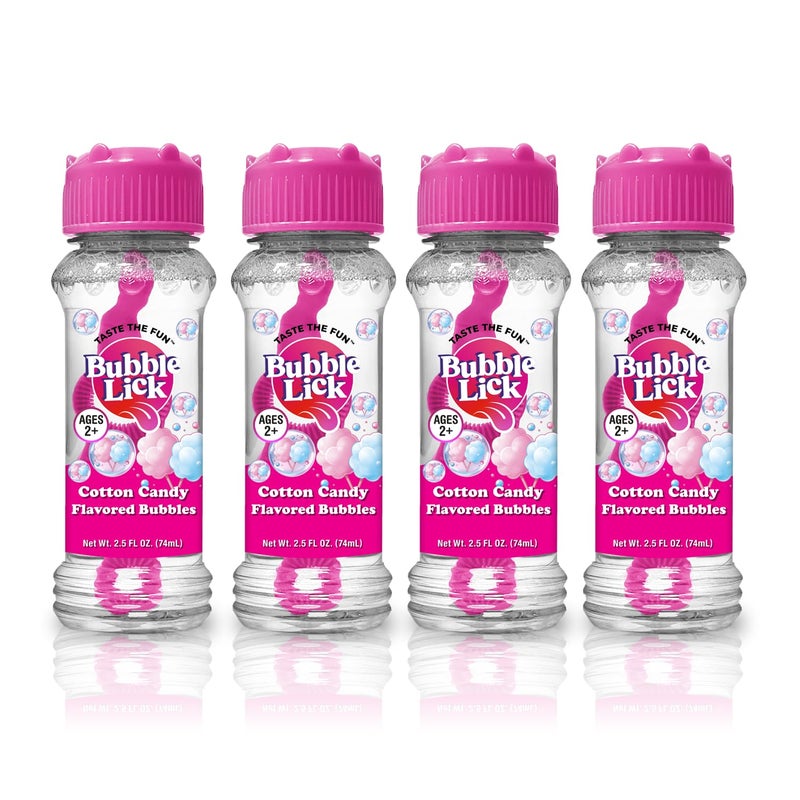 BubbleLick Bubble Lick Cotton Candy Flavored Bubbles 4 Pack USA Made Safe to Lick Fun for Kids Families and Dog - Image 3