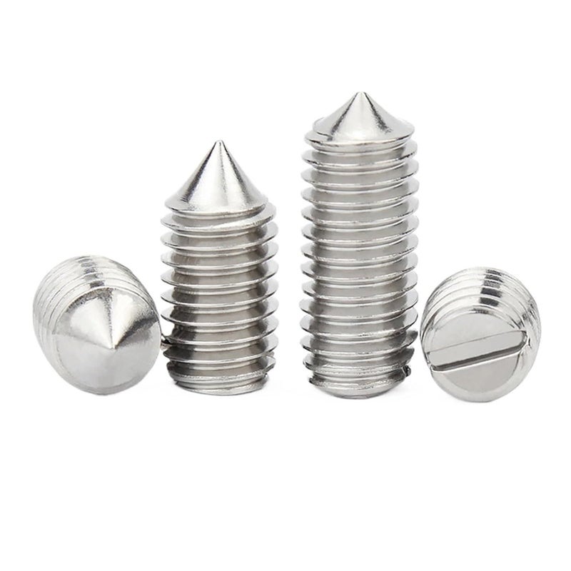 M2 6mm Stainless Steel Slotted Head Grub Screw DIN553 10pcs Set - Image 1