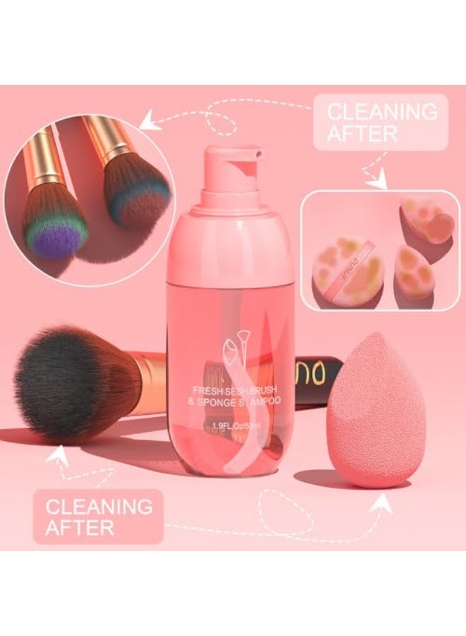 DUNUF Makeup Brush Cleaner | 55ML Cleanser Solution +| Deep Clean for Brushes, Beauty Sponges  Powder Puffs – Gentle, Cruelty-Free Formula - Image 4