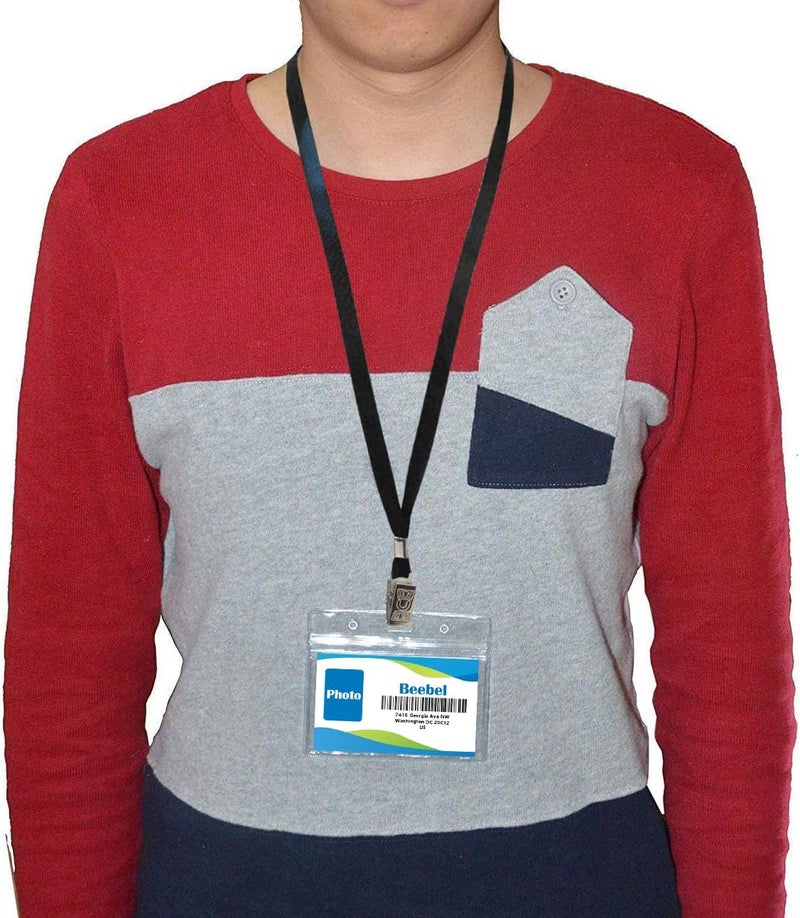 Beebel Purple Lanyards 100 Pack Nylon Flat Badge Lanyard for Id Badge Name Tag (Purple, 100 Pack) - Image 4