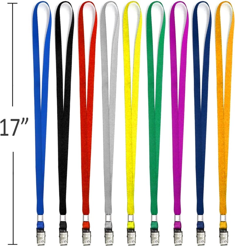 Beebel Purple Lanyards 100 Pack Nylon Flat Badge Lanyard for Id Badge Name Tag (Purple, 100 Pack) - Image 2