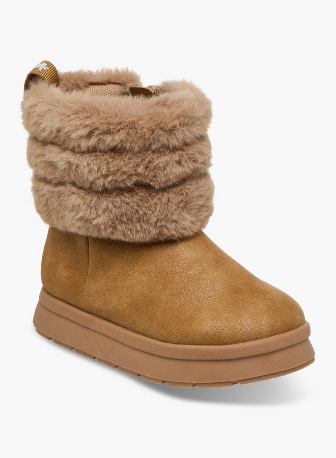 JUNIORS Faux Fur Boots with Zip Closure - Image 2