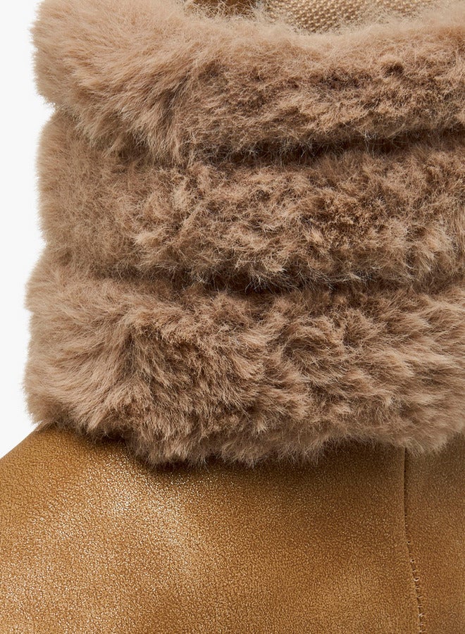 JUNIORS Faux Fur Boots with Zip Closure - Image 4