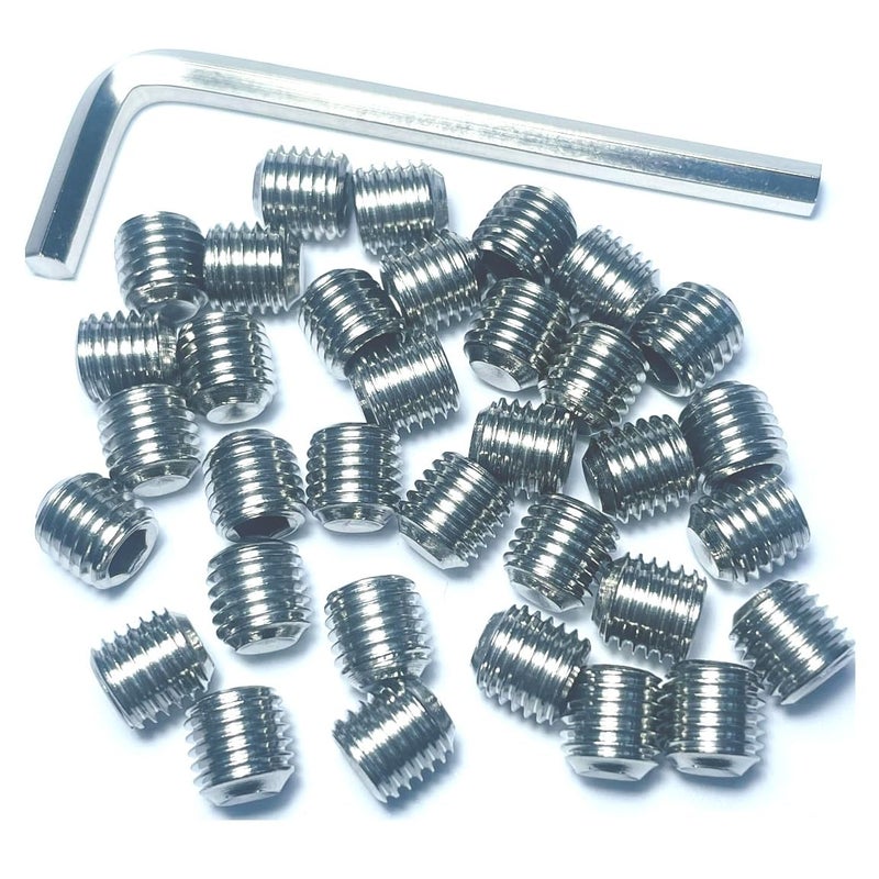 ZDingTech 34pcs Set Screws 5/16-24 x 5/16" inch 304 Stainless Steel Allen Head Hex Hexagon Socket Set Screws with Allen Wrench,Set Grub Screws Hex Allen Head Socket Set Screws.(5/16" Length) - Image 1