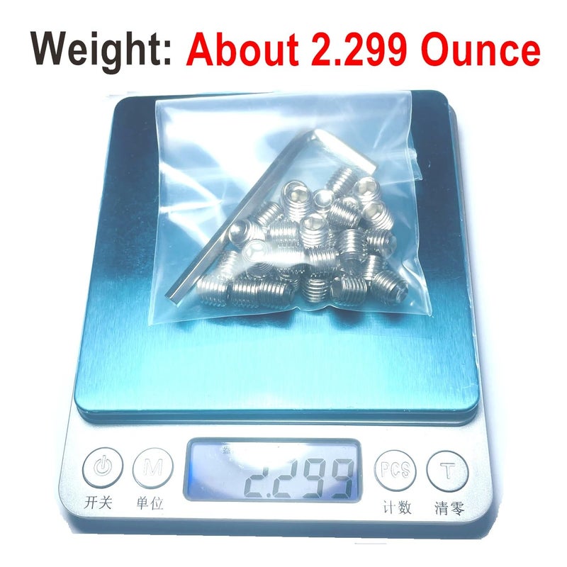 ZDingTech 34pcs Set Screws 5/16-24 x 5/16" inch 304 Stainless Steel Allen Head Hex Hexagon Socket Set Screws with Allen Wrench,Set Grub Screws Hex Allen Head Socket Set Screws.(5/16" Length) - Image 4