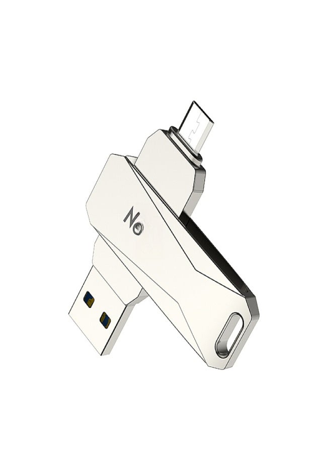 نيتاك ذاكرة فلاش Netac U381 بسعة 128 جيجابايت، منفذ Micro USB + USB مزدوج، توصيل وتشغيل، لتوسيع ذاكرة الهاتف المحمول (قرص U). - Image 1