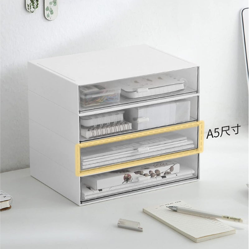 kulusion Desk Organizer with Drawers Stackable Storage Drawers, Plastic Compact Desk Storage Box Great for Office School Home Small Space- 1drawers (White) - Image 5