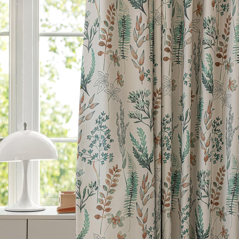 SUOUO Floral Blackout Curtains for Bedroom 96 inches Long Patterned Green Leaf Botanical Thermal Insulated Window Drapes for Living Room 2 Panels - Image 1